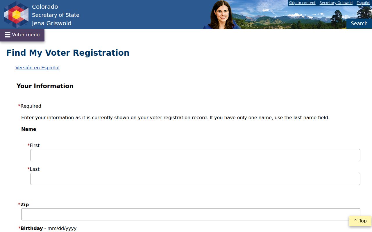 Fort Collins residents directory Colorado voter lookup form