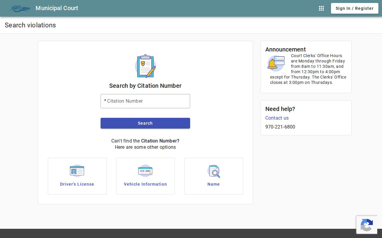 Fort Collins residents directory municipal court search portal