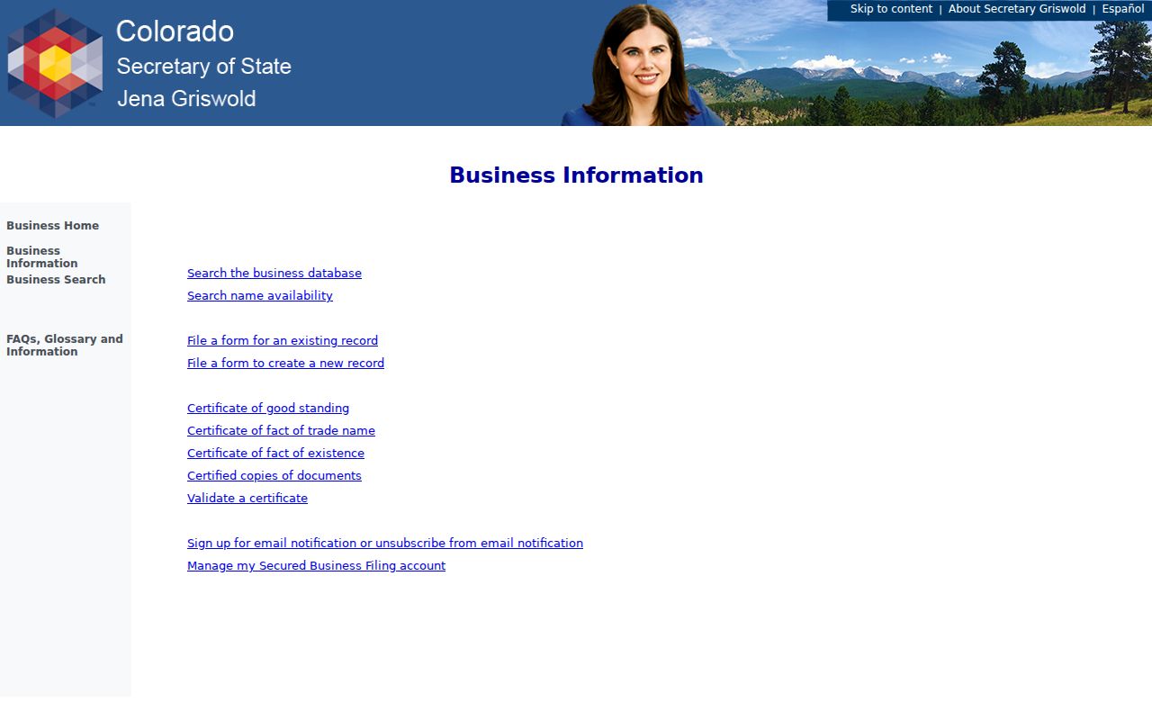 Fort Collins previous residents business database search for deed-chain entity names